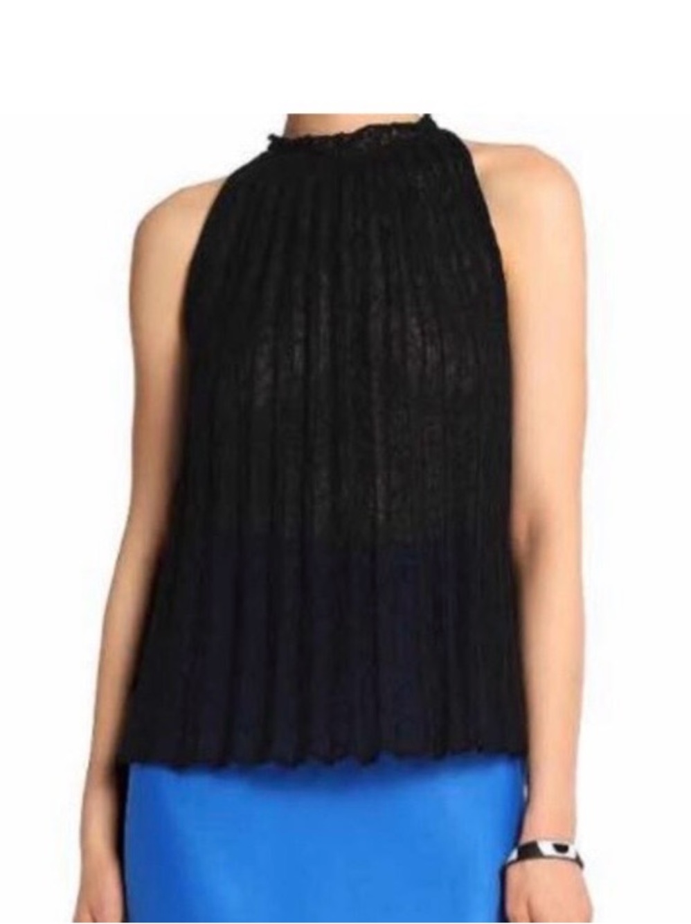 M Missoni Black Sleeveless Textured Swing Top size 46